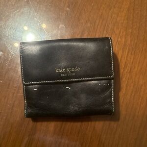 Kate Spade Black Leather Fold Wallet